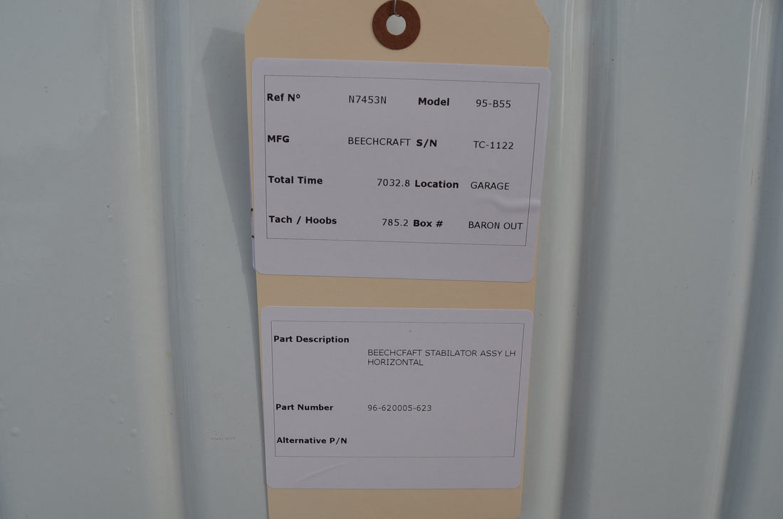 Used aircraft parts for sale 96-620005-623 BEECHCRAFT 95-B55 STABILATOR ASSY LH HORIZONTAL