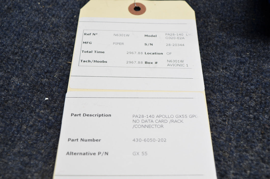 Used aircraft parts for sale 430-6050-202 PIPER PA28-140 APOLLO GX55 GPG- NO DATA CARD. RACK CONNECTOR