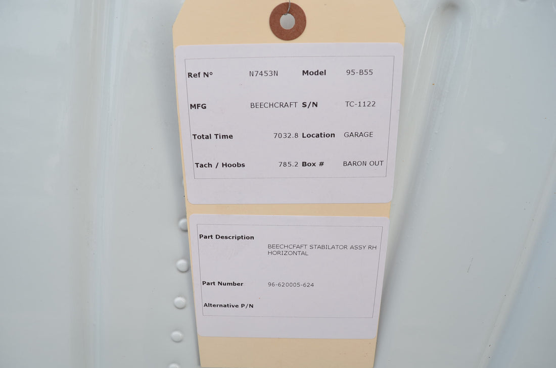 Used aircraft parts for sale 96-620005-624 BEECHCRAFT 95-B55 STABILATOR ASSY RH HORIZONTAL