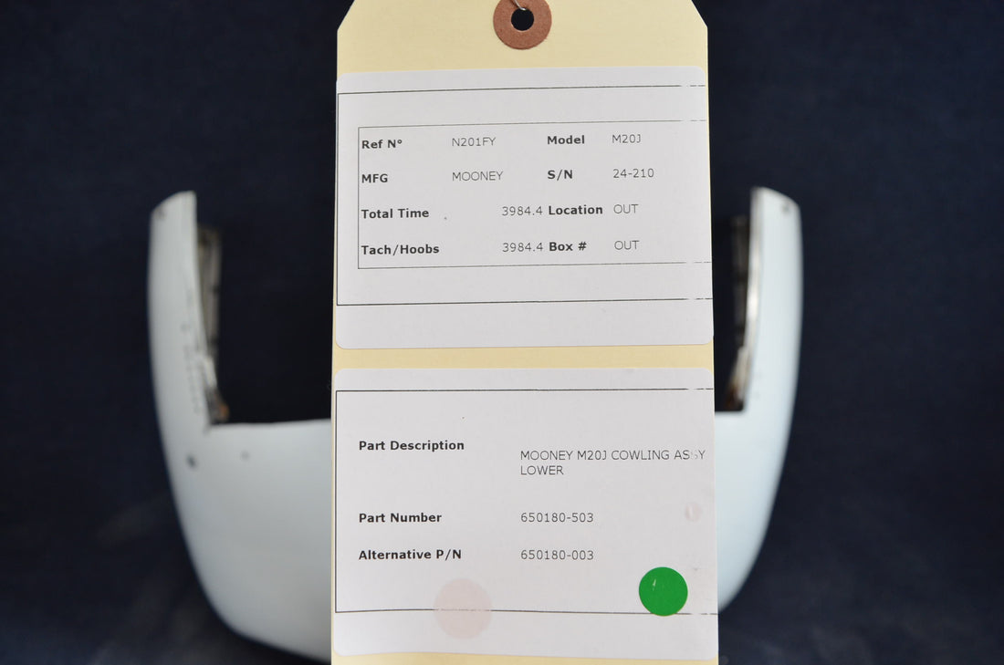 Used aircraft parts for sale 650180-503 MOONEY M20J COWLING ASSY LOWER