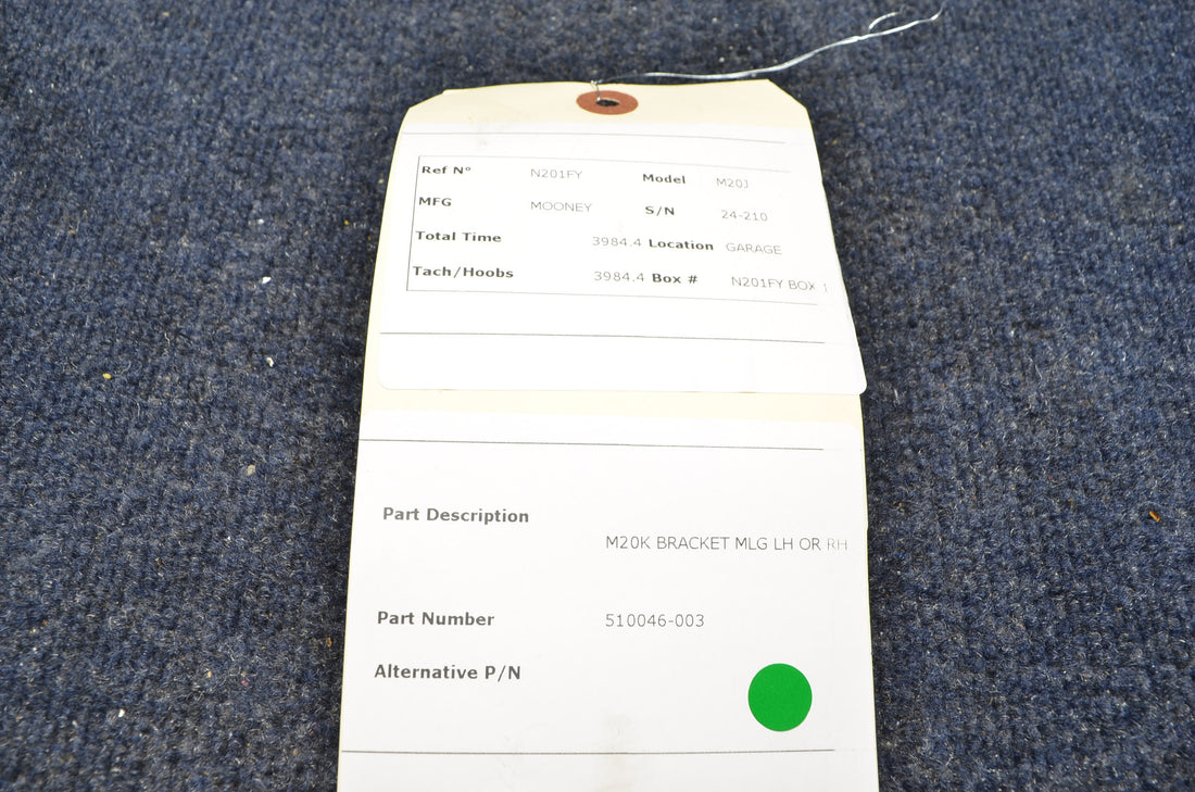 Used aircraft parts for sale 510046-003 |MOONEY M20J M20K BRACKET MLG LH OR RH