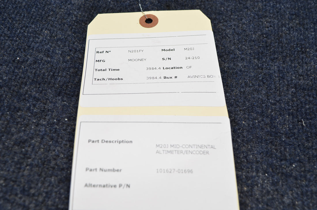 Used aircraft parts for sale 101627-01696 MOONEY M20J M20J MID-CONTINENTAL ALTIMETER/ENCODER