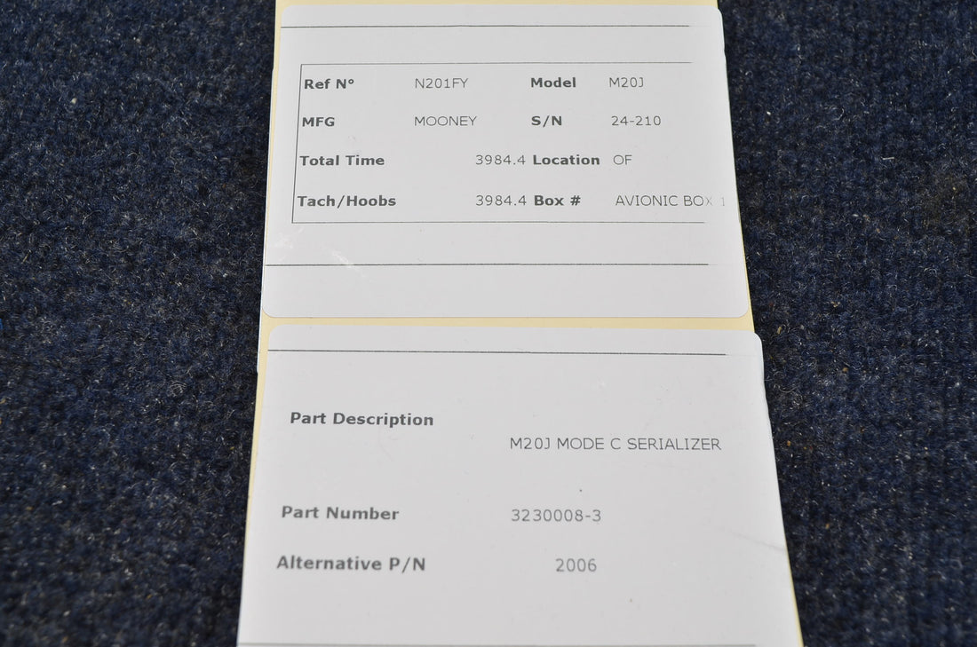 Used aircraft parts for sale 3230008-3 MOONEY M20J M20J MODE C SERIALIZER