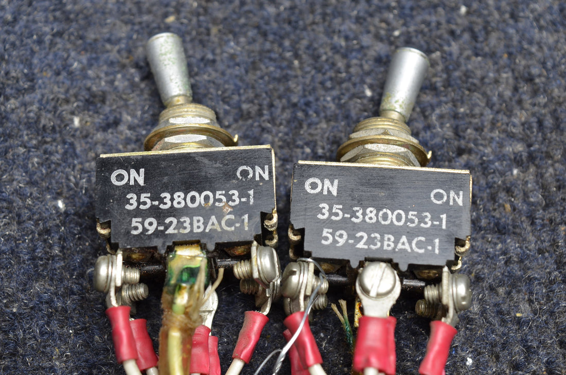 Used aircraft parts for sale 35-380053-1 BEECHCRAFT 95-B55 TOGGLE SWITCH ASSY PRICE IS FOR EACH