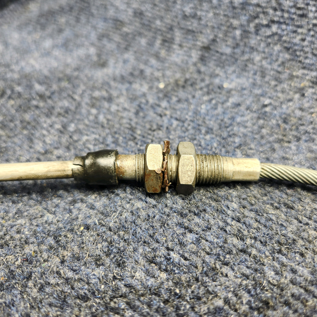 Used aircraft parts for sale, 660198-501 Mooney M20J COWL FLAP CONTROL CABLE ASSEMBLY (LENGTH: 37.75”)