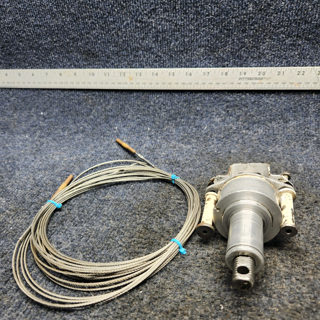 Used aircraft parts for sale, 78969-002 Piper PA32RT-300 STABILATOR TRIM JACKSCREW AND BARREL ASSY WITH CABLE.