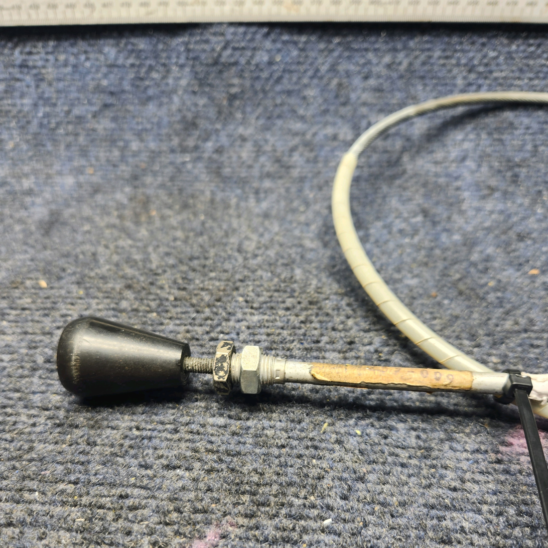 Used aircraft parts for sale, 640257-009 Mooney M20K AIR VENT CONTROL CABLE ASSEMBLY (LENGTH: 35.75”)