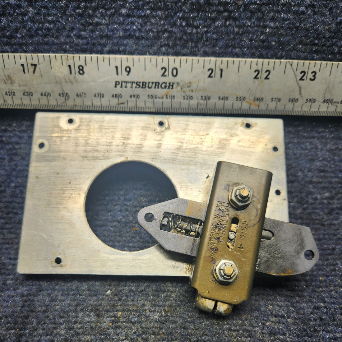 Used aircraft parts for sale, H-910-1, 340124-017 Mooney M20K CABIN DOOR LATCH ASSEMBLY W PLATE
