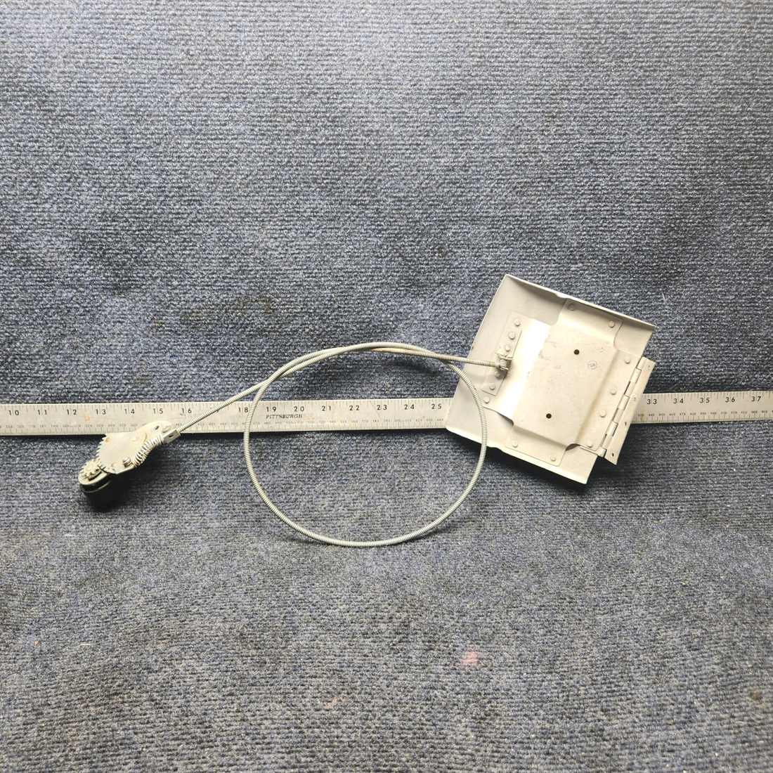 Used aircraft parts for sale, 640138-009 , 640285-001 Mooney M20J COWLING AIR SCOOP DOOR ASSEMBLY W CONTROL CABLE.