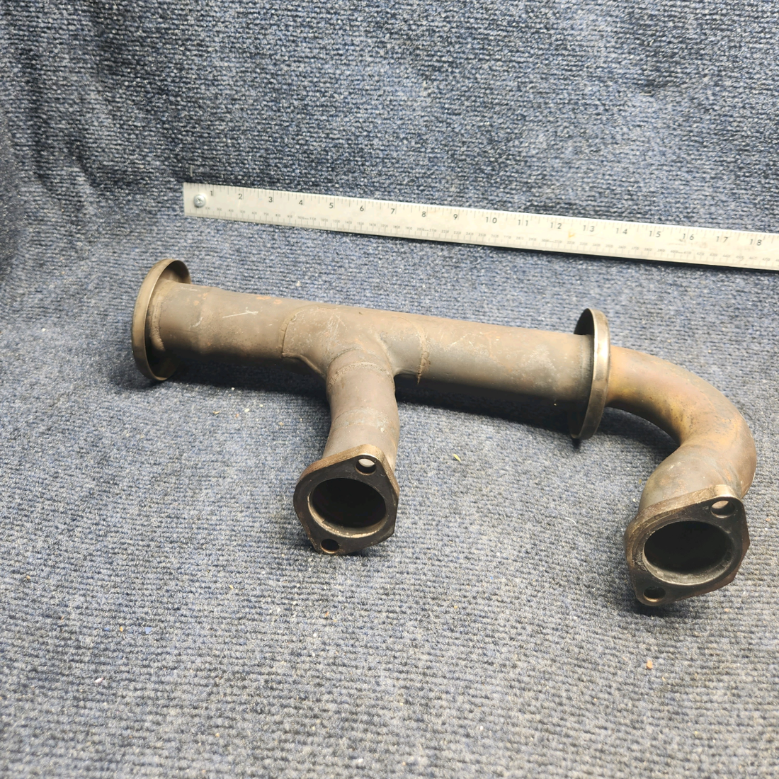 Used aircraft parts for sale, 642220-102, 642220-104 Mooney M20K AFT EXHAUST RISER RH WITH PROBE HOLE CYL 2 AND CYL 4.