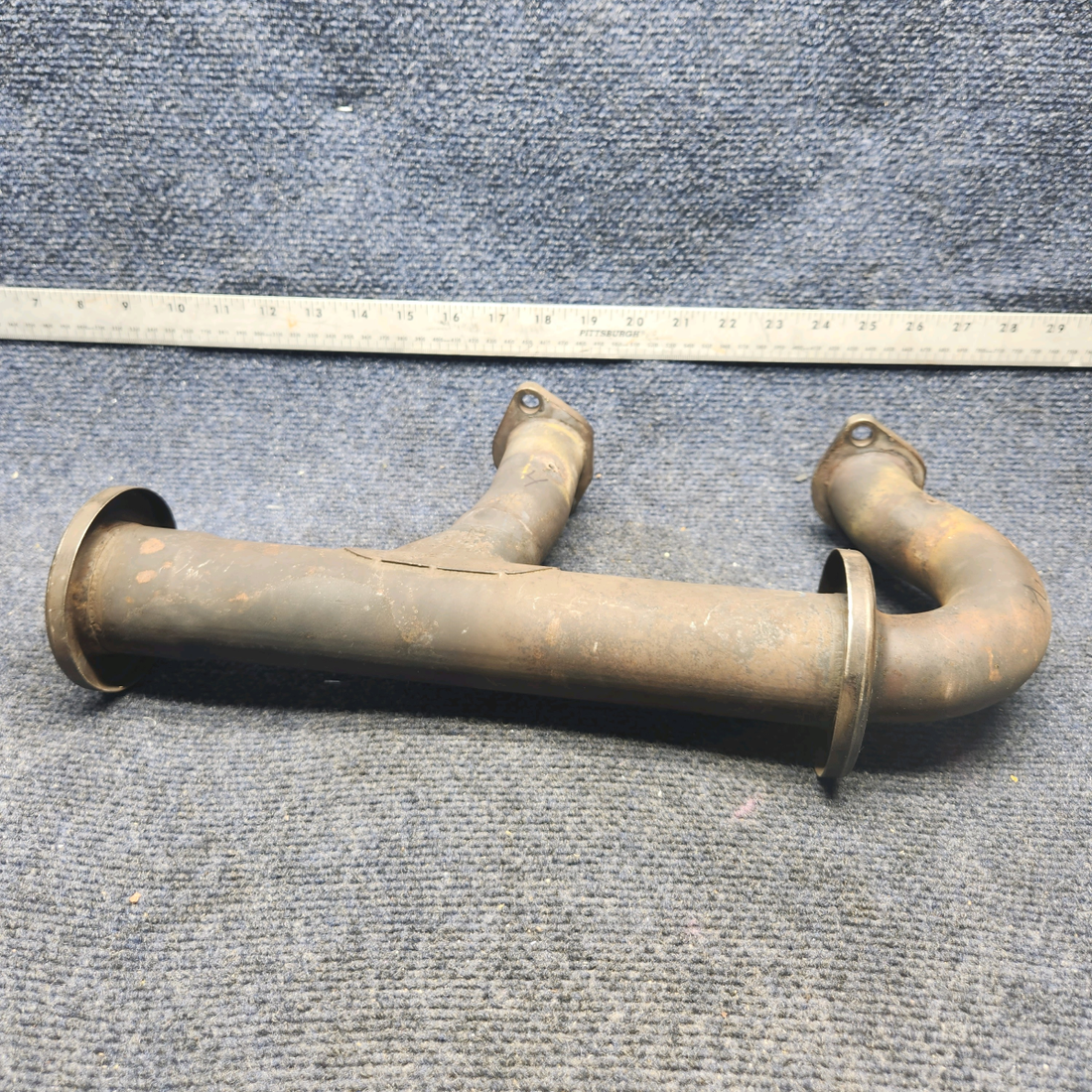 Used aircraft parts for sale, 642220-102, 642220-104 Mooney M20K AFT EXHAUST RISER RH WITH PROBE HOLE CYL 2 AND CYL 4.