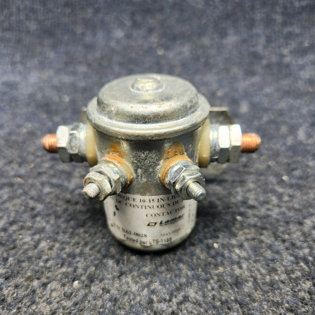 Used aircraft parts for sale, X61-0028 BEECHCRAFT F35 LAMAR CONTACTOR SOLENOID (VOLTS: 12, AMPS: 100)