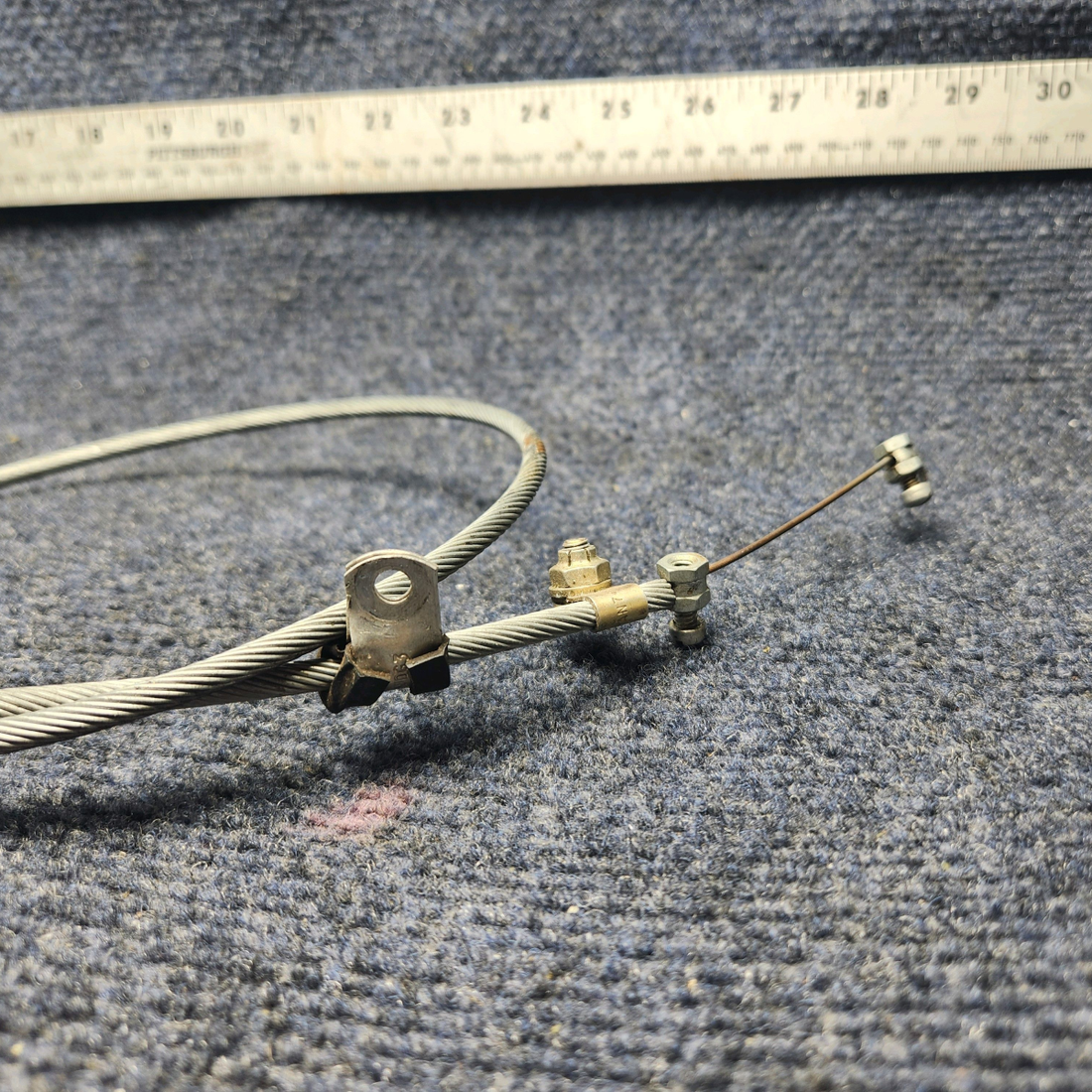 Used aircraft parts for sale, 640257-009 Mooney M20J CABIN AIR VENT CONTROL CABLE ASSEMBLY (LENGTH: 35.75”)