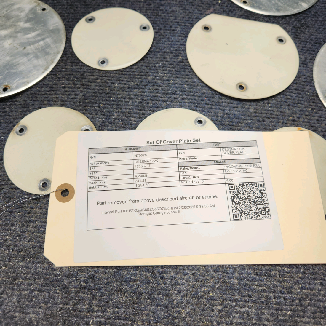 Used aircraft parts for sale, CESSNA 172K - COVER PLATE CESSNA 172K SET OF COVER PLATE SET