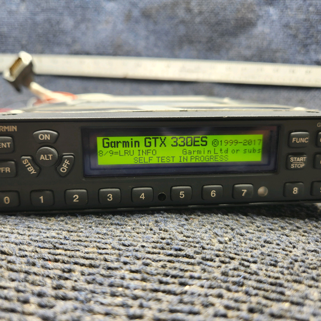 Used aircraft parts for sale, 011-00455-60 Garmin GTX-330ES Piper PA28-140 ADS-B Transponder with Modifications (14–28 Volts)