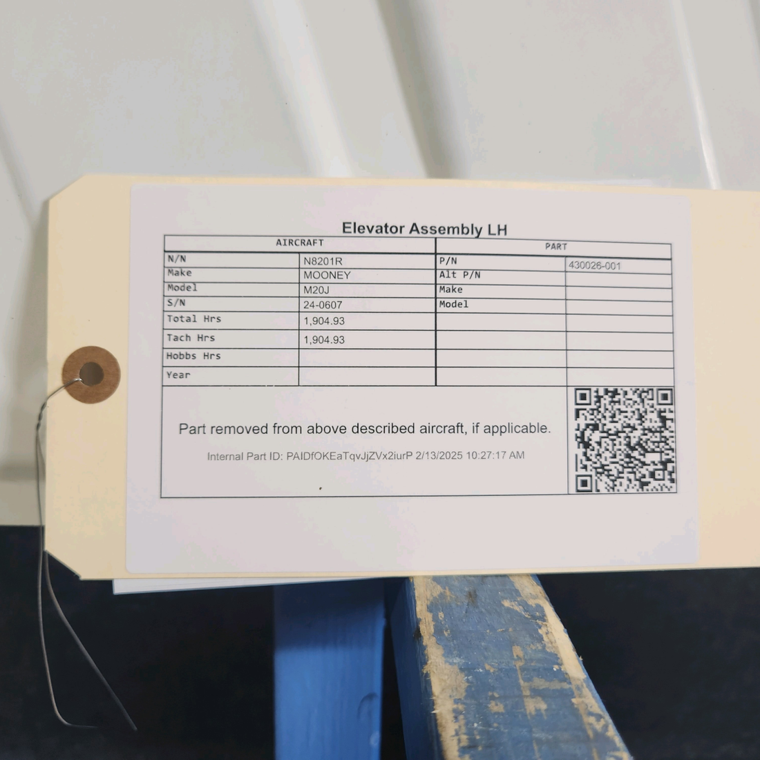 Used aircraft parts for sale, 430026-001 Mooney M20J ELEVATOR ASSEMBLY LH
