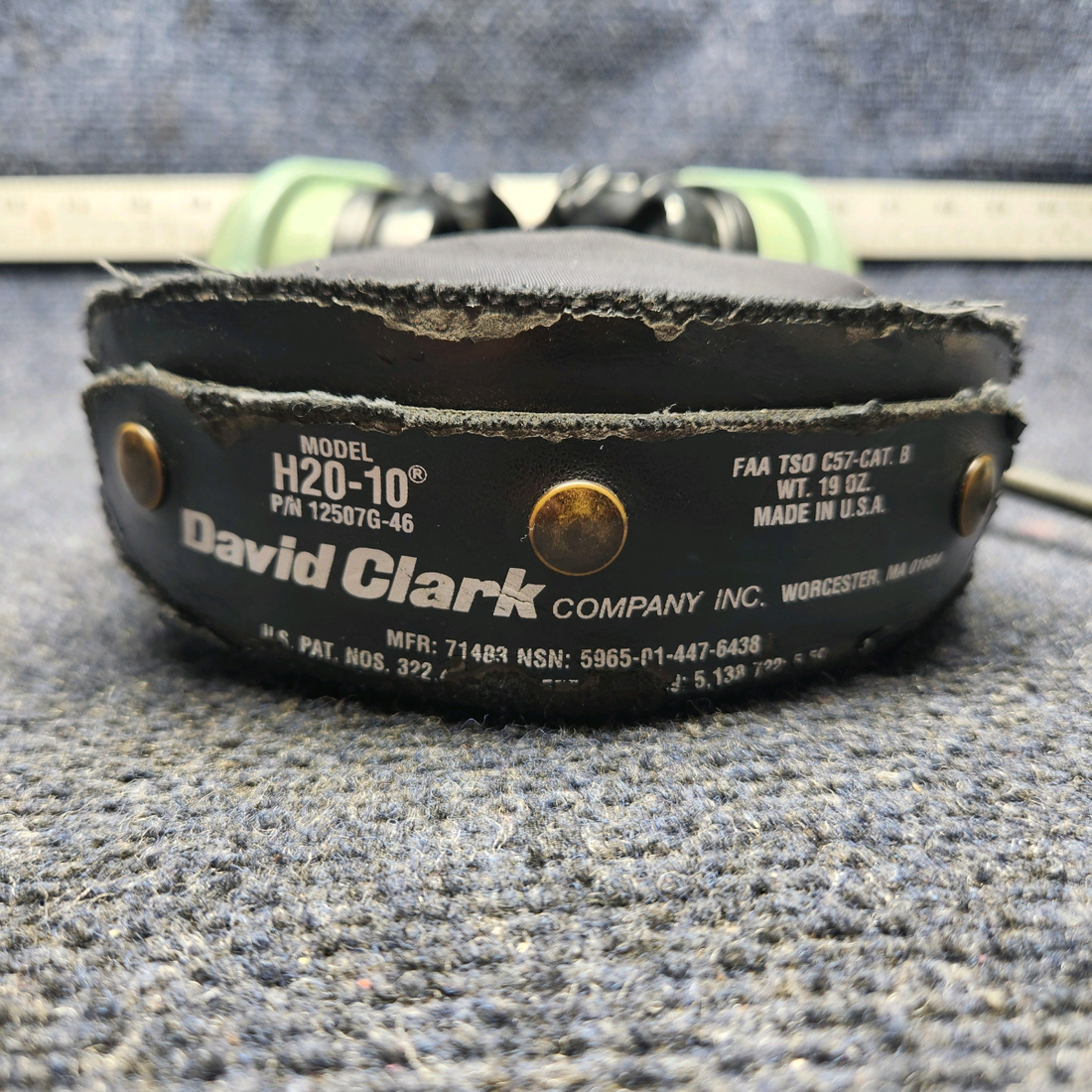 Used aircraft parts for sale, 12507G-46 Davis Clark H20-10 CESSNA 172K HEADSET "SEE PHOTOS FOR DETAILS"
