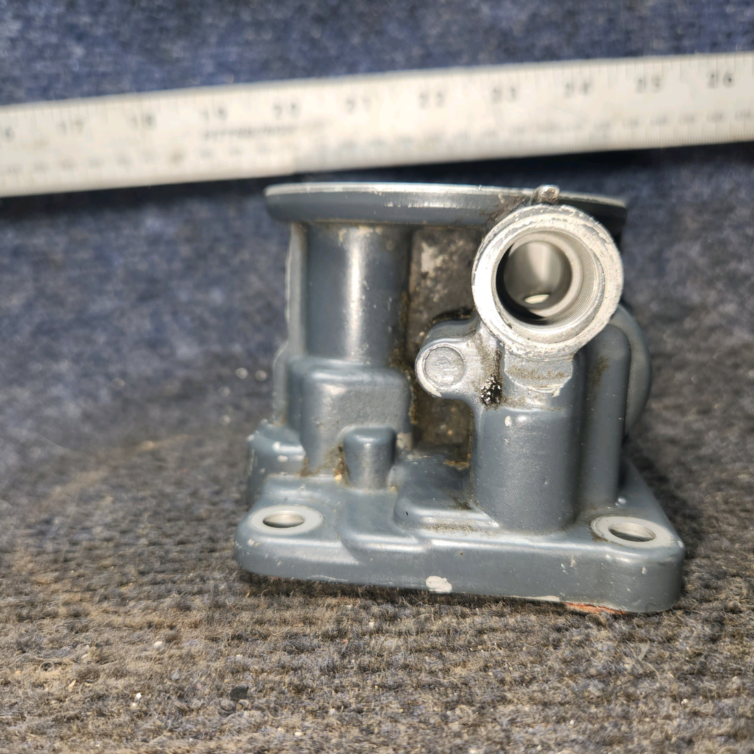 Used aircraft parts for sale, 77852 Lycoming O-320 Piper PA28-161 Oil Filter Base Assembly with Vernatherm Valve