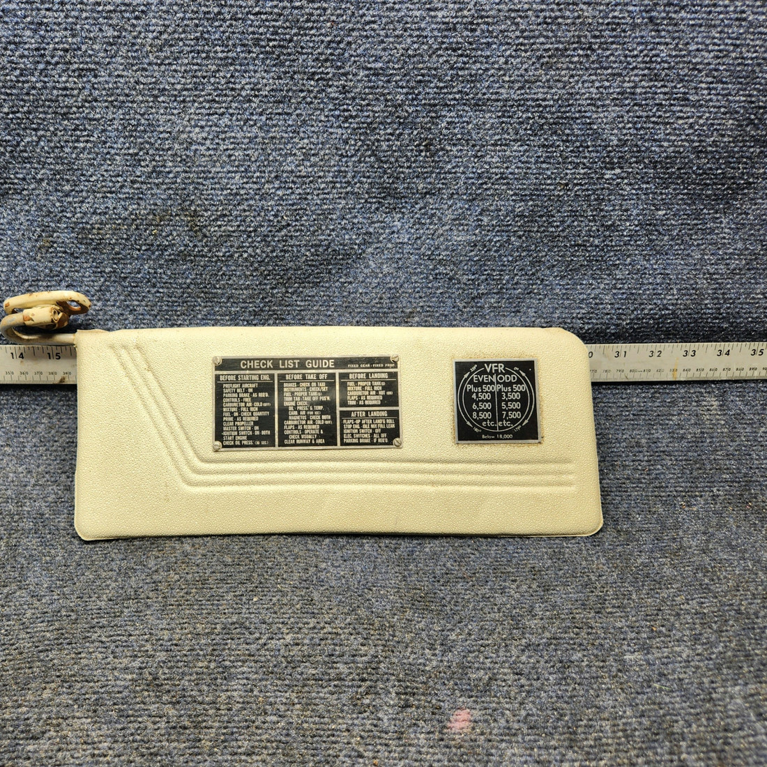 Used aircraft parts for sale, 0700122-1 CESSNA 172K SUN VISOR WITH CHECKLIST GUIDE LH
