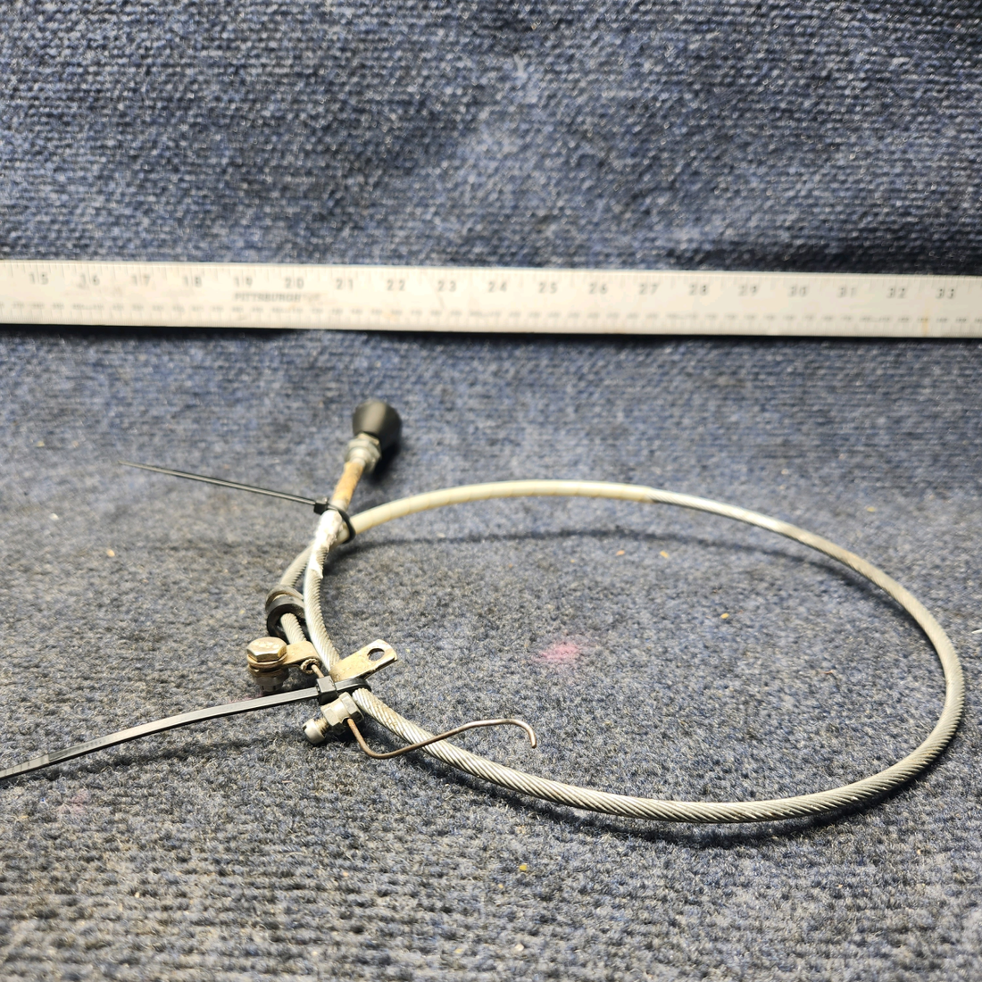 Used aircraft parts for sale, 640257-009 Mooney M20K AIR VENT CONTROL CABLE ASSEMBLY (LENGTH: 35.75”)