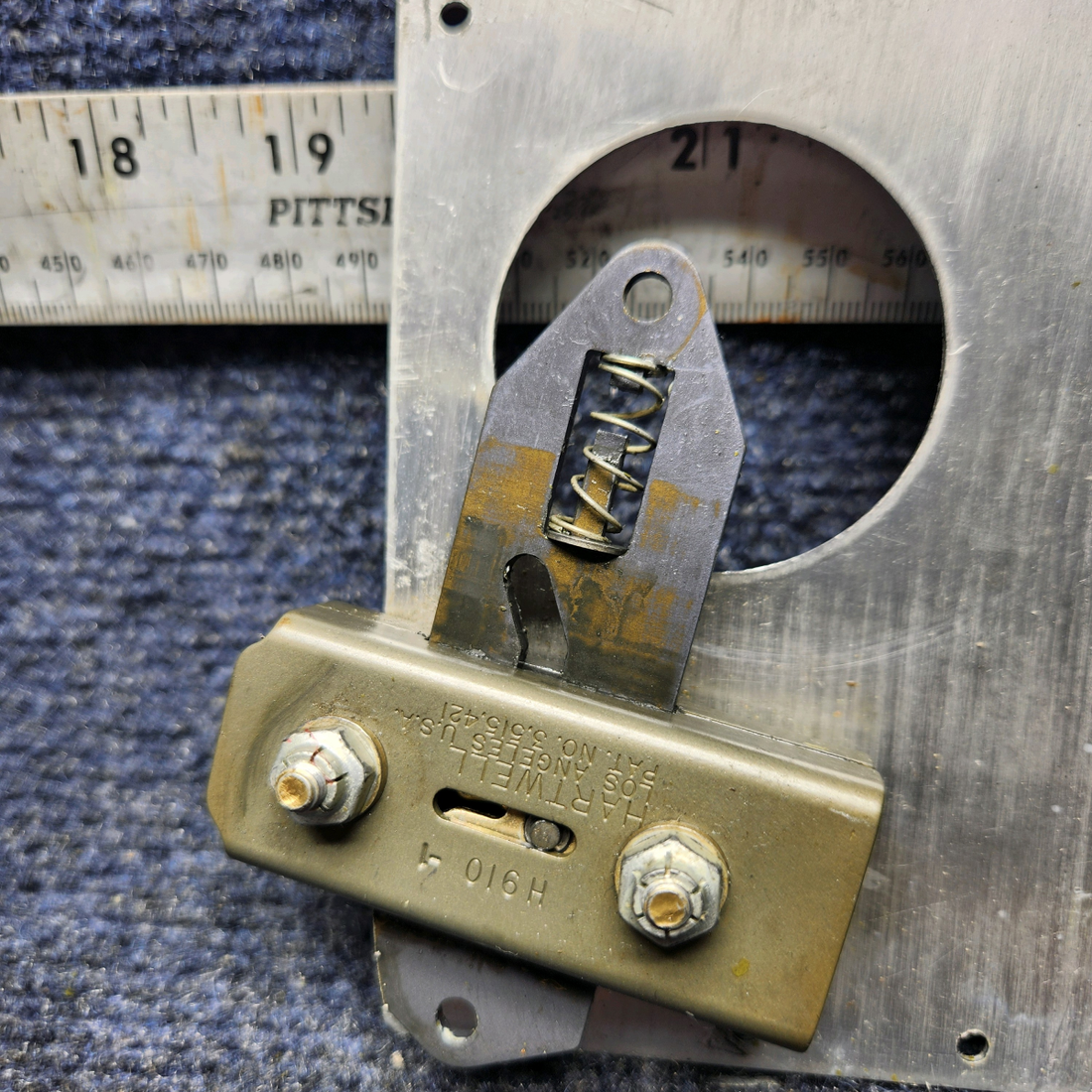 Used aircraft parts for sale, H-910-1 Mooney M20J CABIN DOOR LATCH ASSEMBLY W PLATE