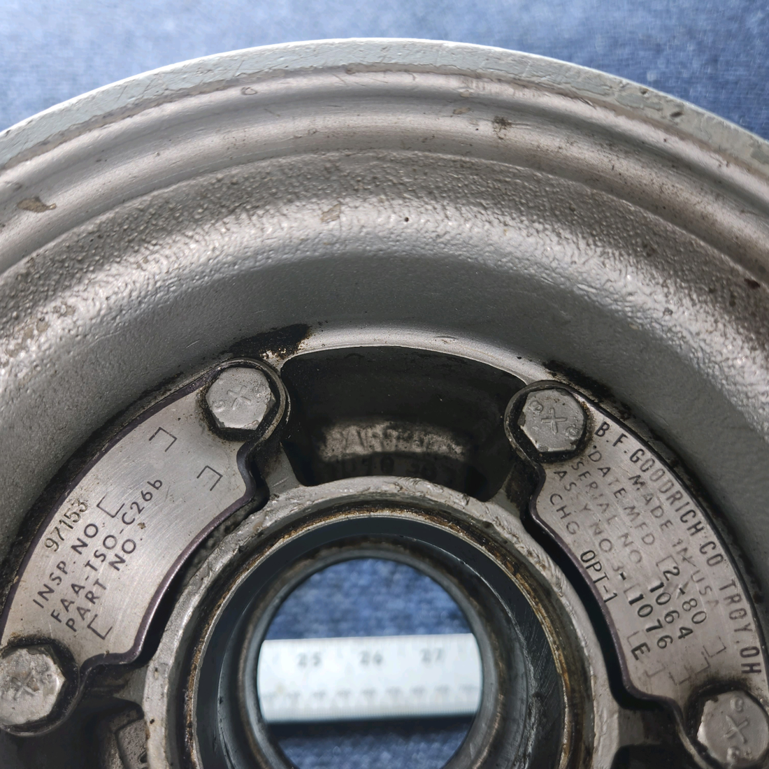 Used aircraft parts for sale, 60-8003-5 BF Goodrich varios Piper, Cessna, Beech, Mooney 6.00-6 Nose Gear Wheel Assembly