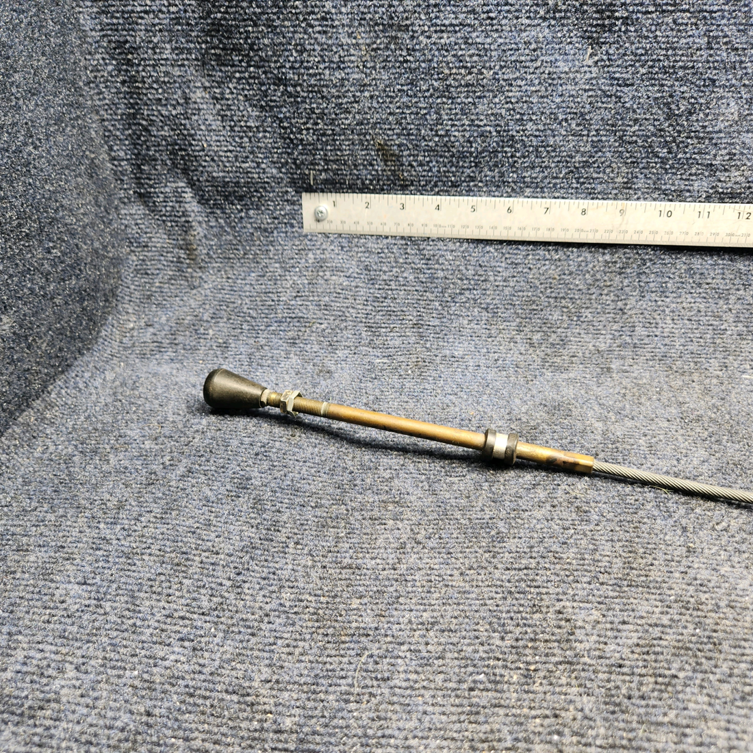 Used aircraft parts for sale, 660198-501 Mooney M20J COWL FLAP CONTROL CABLE ASSEMBLY (LENGTH: 37.75”)