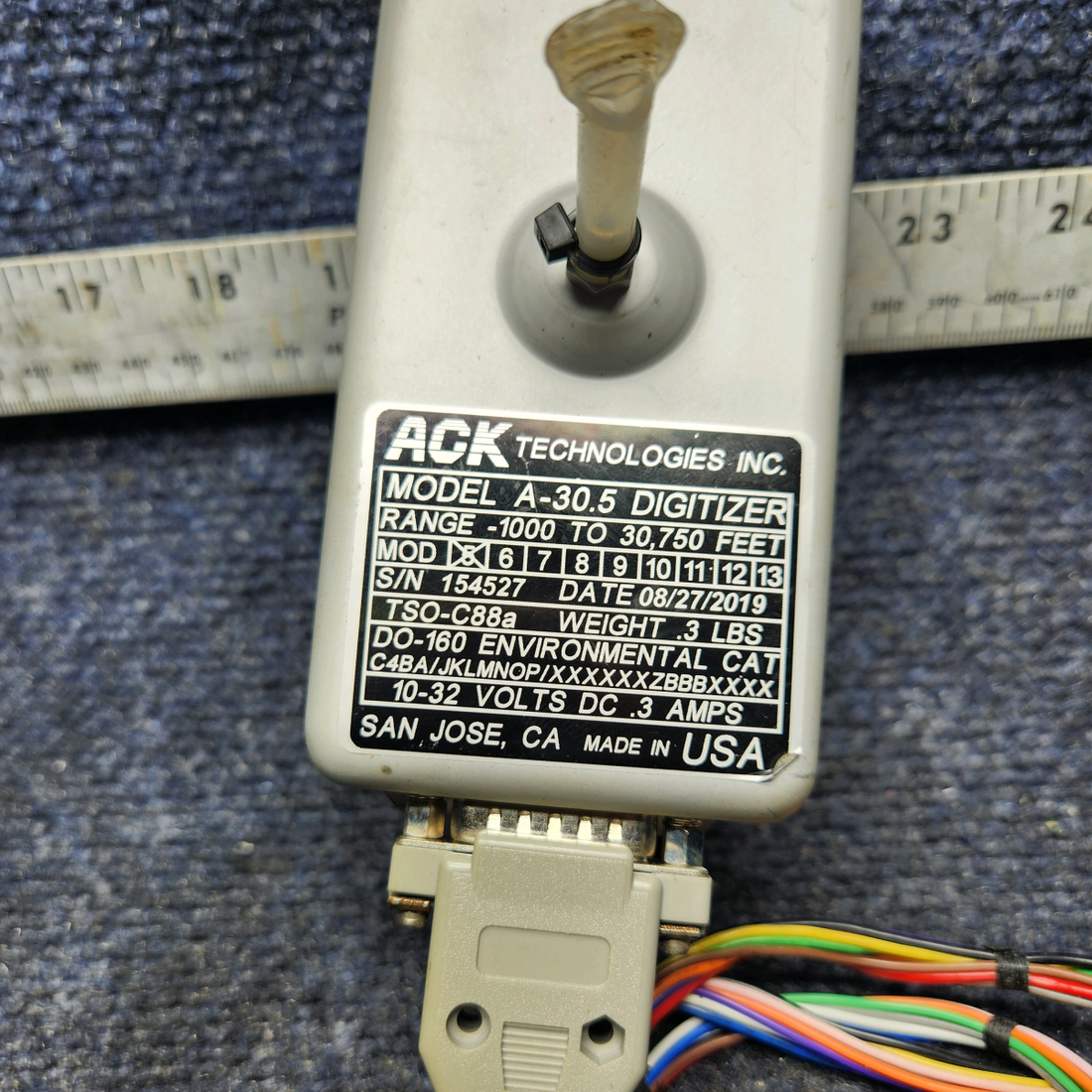 Used aircraft parts for sale, A-30.5 CESSNA 172K ACK ALTITUDE DIGITIZER (10-32V) (RANGE: -1000 TO 30,750 FEET)