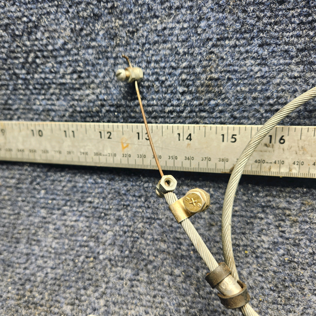 Used aircraft parts for sale, 640257-009 Mooney M20J CABIN AIR VENT CONTROL CABLE ASSEMBLY (LENGTH: 35.75”)