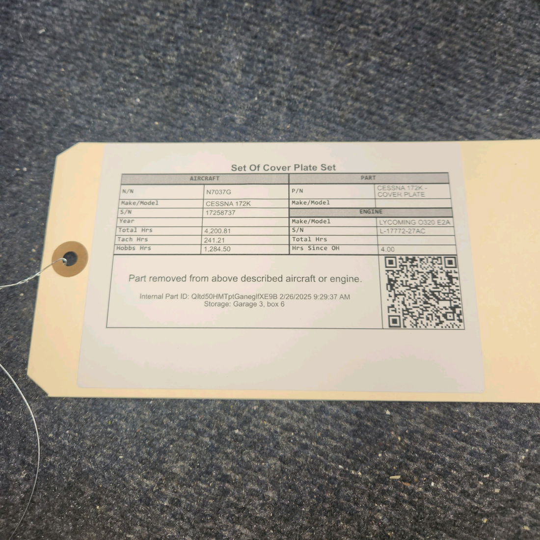 Used aircraft parts for sale, CESSNA 172K - COVER PLATE CESSNA 172K SET OF COVER PLATE SET