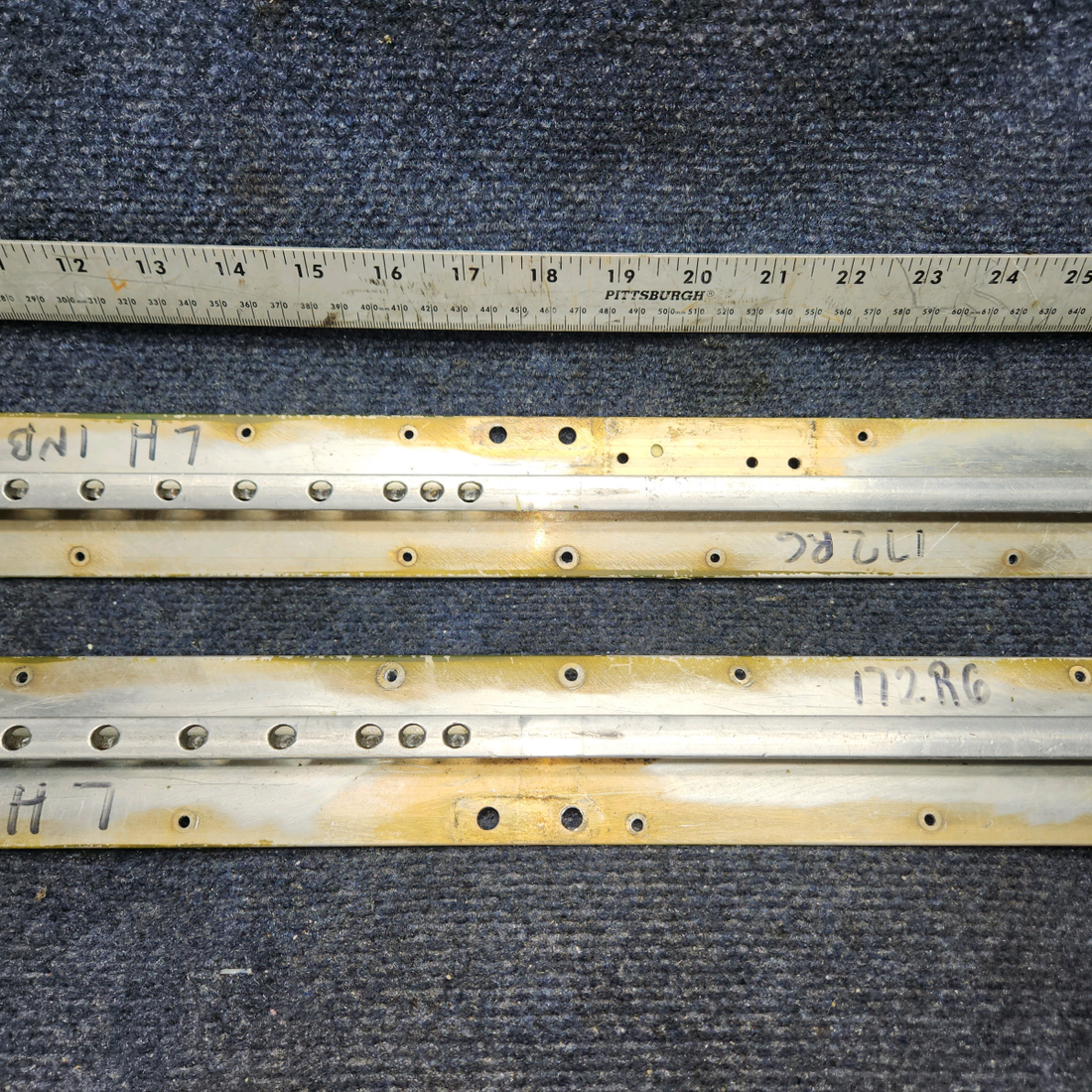 Used aircraft parts for sale, 2414002-1 Cessna 172RG Seat Rail L/H Outboard and Inboard- Pilot -Pair