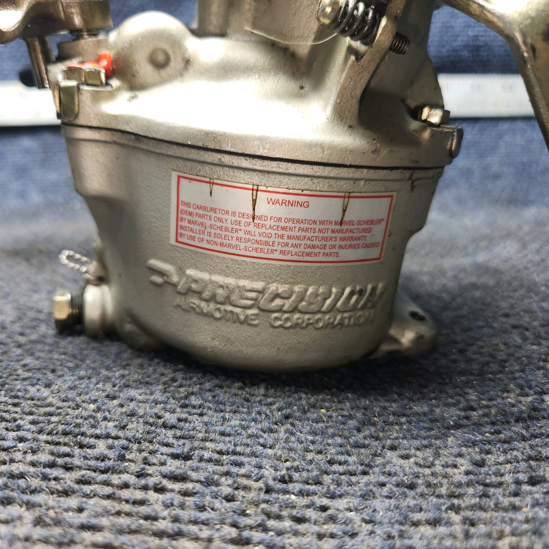 Used aircraft parts for sale, 61B26214 Precision Airmotive Corp MA-4SPA Piper PA28-161 Carburetor "Missing Data Tag"