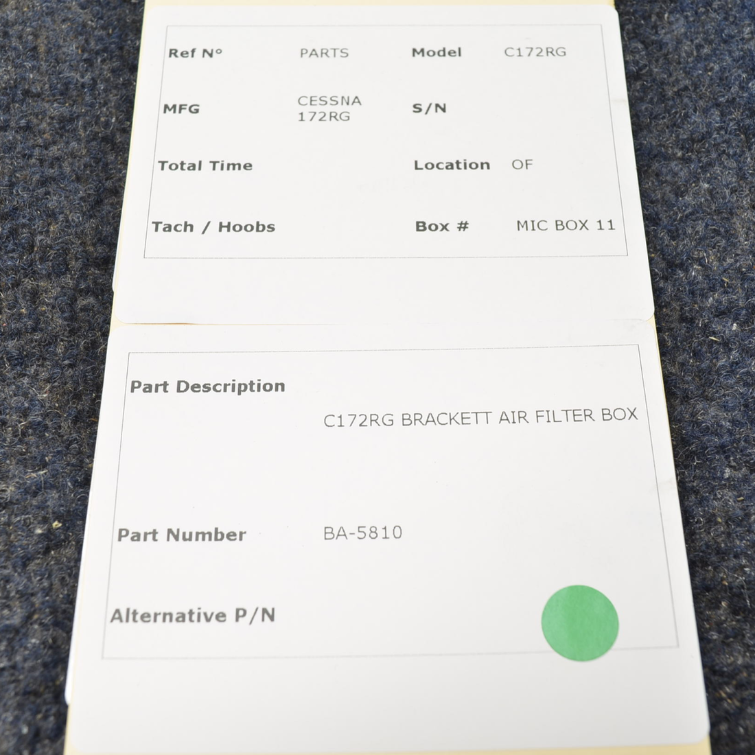 Used aircraft parts for sale, BA-5810 Cessna 172RG BRACKETT AIR FILTER BOX