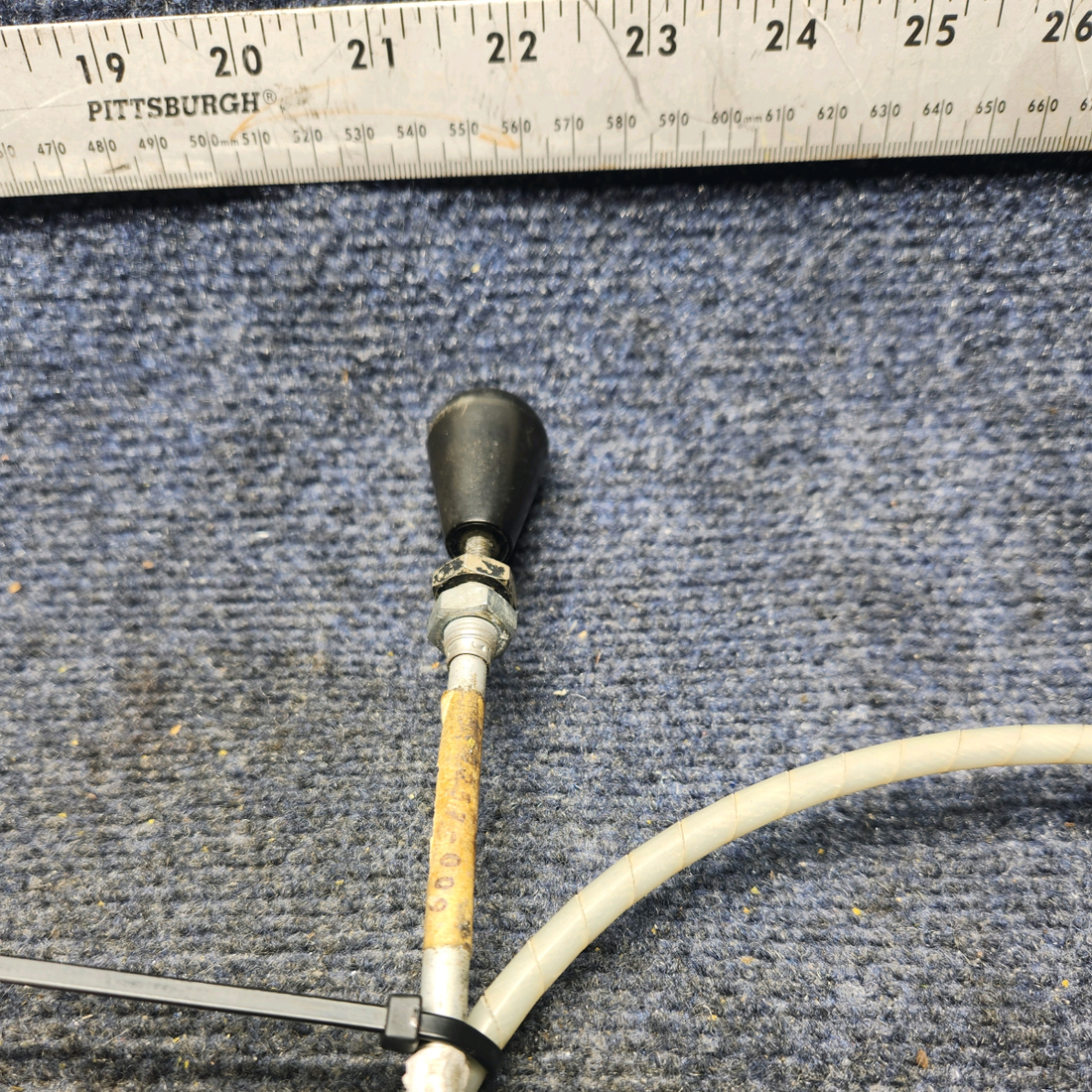 Used aircraft parts for sale, 640257-009 Mooney M20K AIR VENT CONTROL CABLE ASSEMBLY (LENGTH: 35.75”)