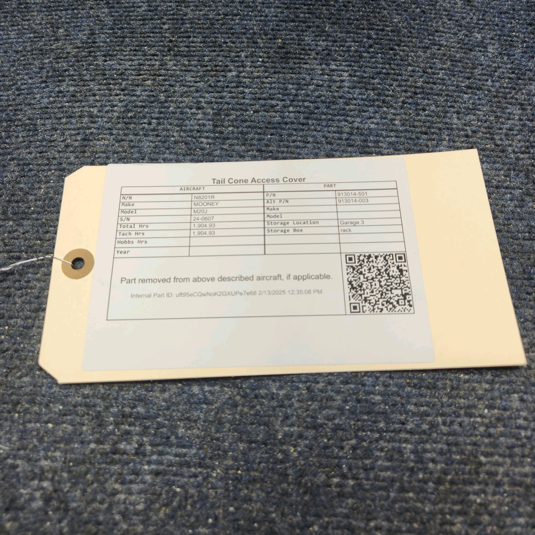 Used aircraft parts for sale, 913014-501 Mooney M20J TAIL CONE ACCESS COVER