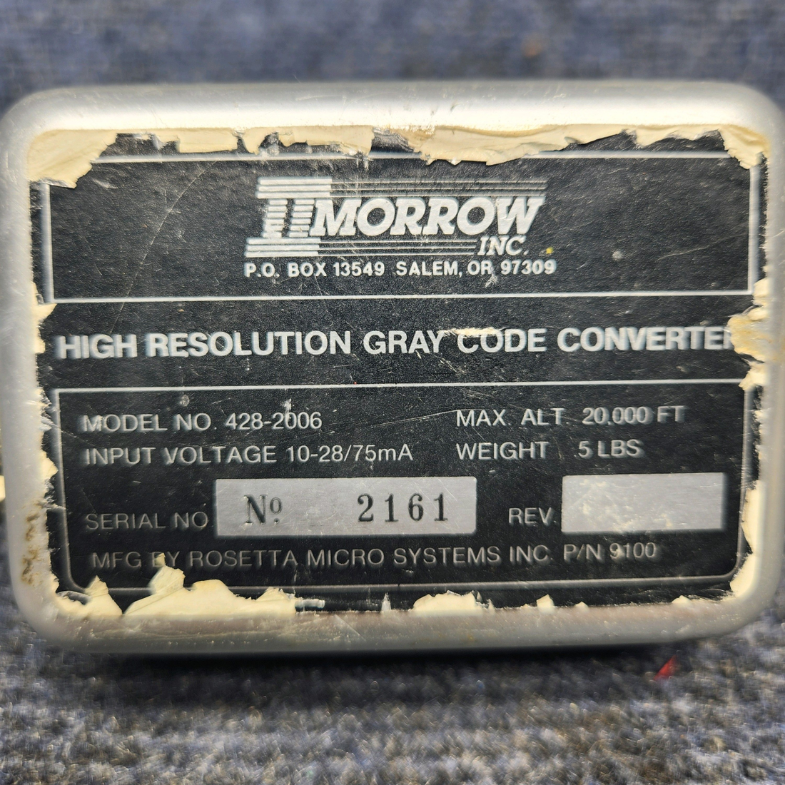 Used aircraft parts for sale, 428-2006 Mooney M20K MORROW GRAY CODE CONVERTER