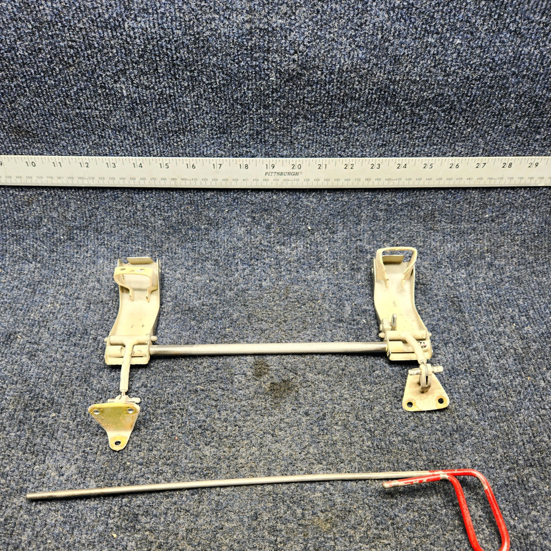 Used aircraft parts for sale, 35-415312-2 BEECHCRAFT F35 CABIN WINDOW HANDLE RH W/ PIN, SUPPORT, & LINKS