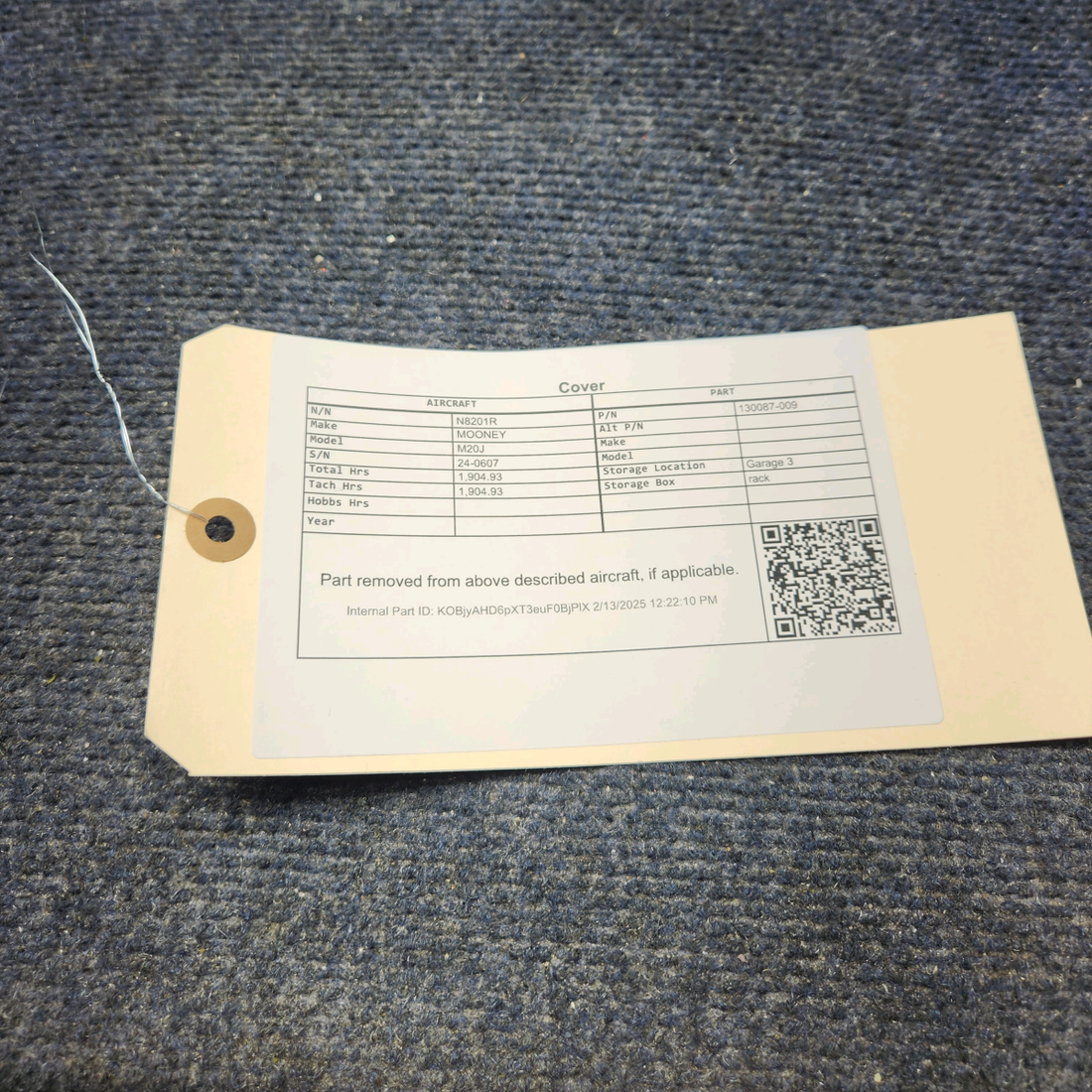Used aircraft parts for sale, 130087-009 Mooney M20J COVER