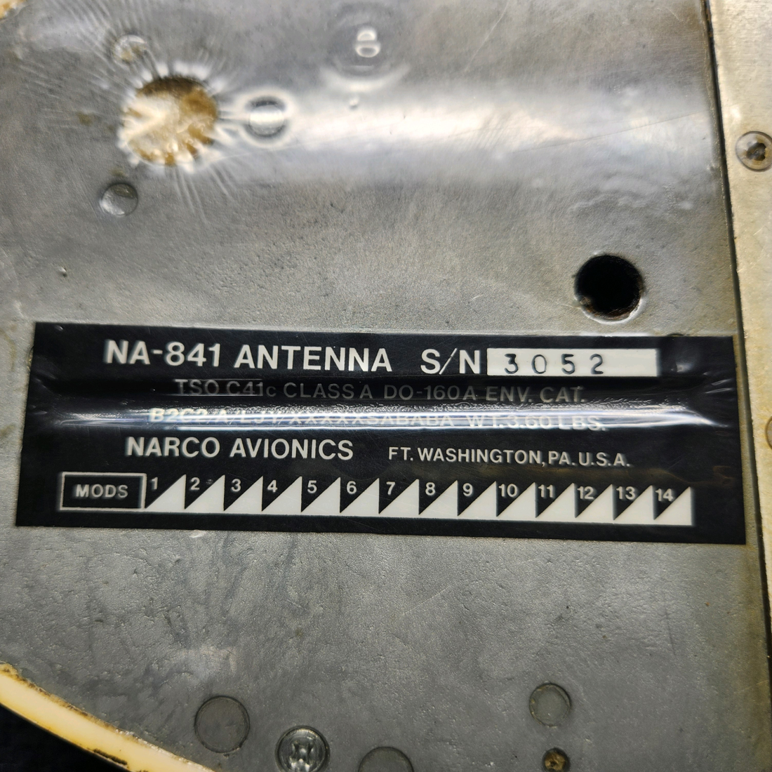 Used aircraft parts for sale, NA-841 CESSNA 172K NARCO AVIONICS ADF ANTENNA