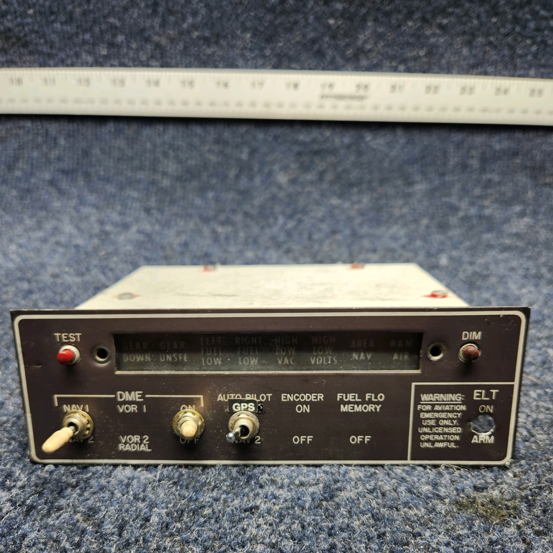 Used aircraft parts for sale, 500D0024 Mooney M20J INTERNATIONAL AVIONICS, INC. ANNUNCIATOR P/N: 500D0061