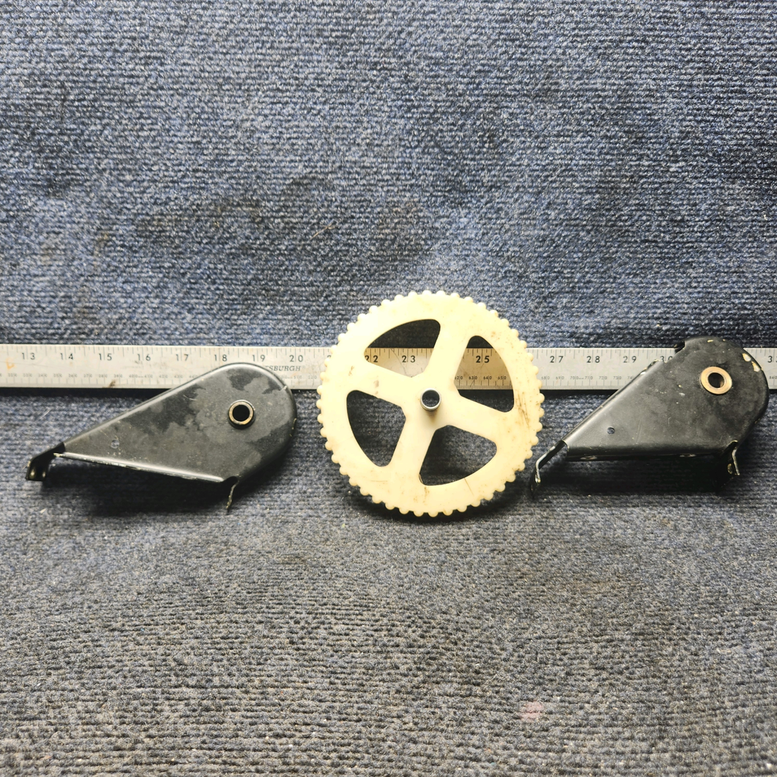 Used aircraft parts for sale, 35‑524542‑10 BEECHCRAFT 95-55B Elevator Tab Control Wheel Assembly (Including Bracket)