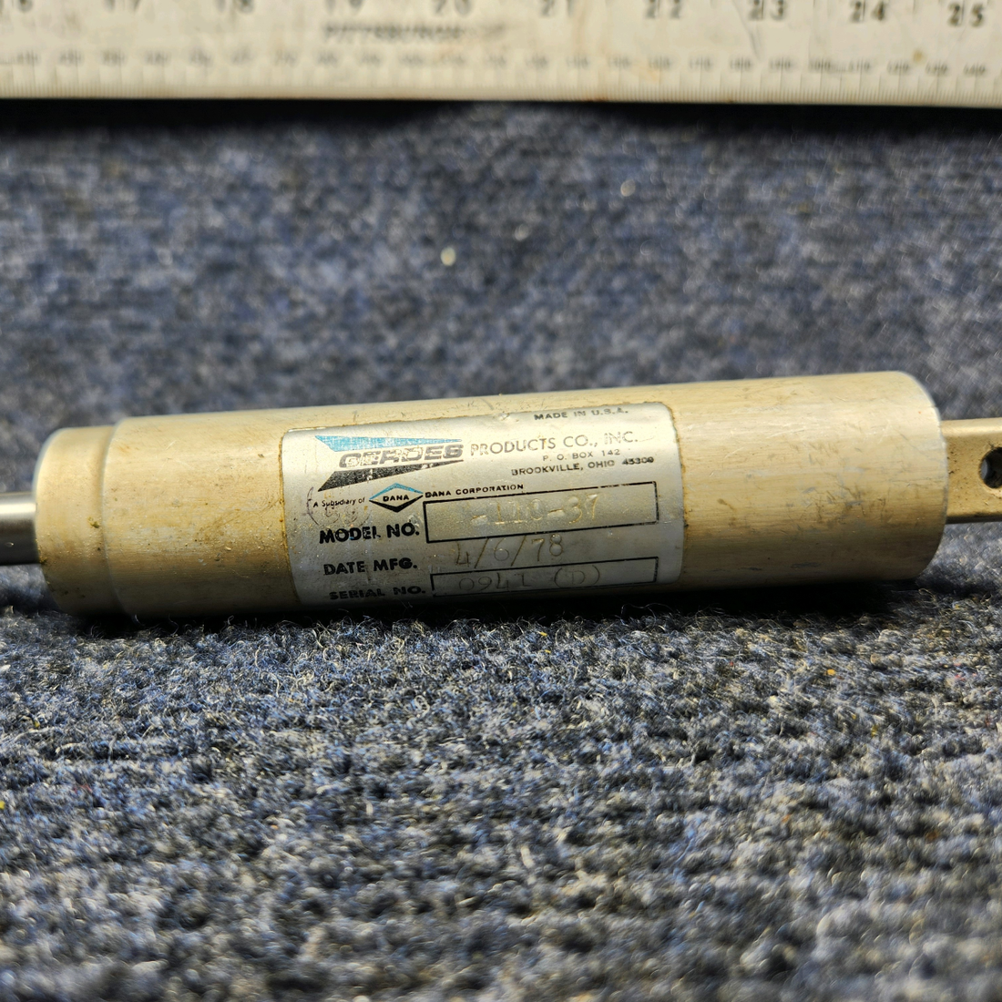 Used aircraft parts for sale, 880027-501 Cleveland A-110-37 Mooney M20J MASTER BRAKE CYLINDER ASSEMBLY LH OR RH1