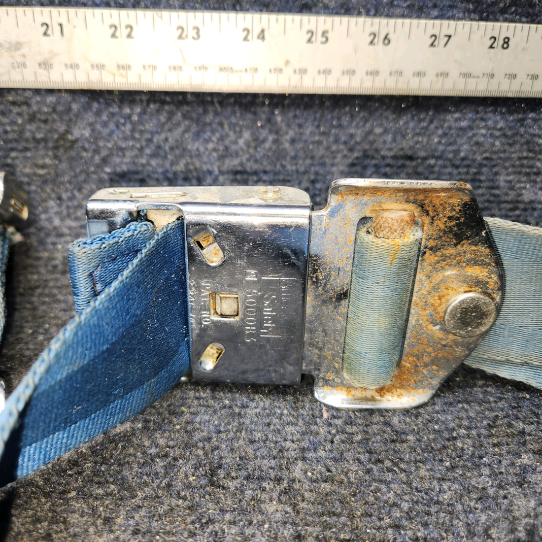 Used aircraft parts for sale, S-2275-JJ-3 / S-1746-JJ-42 CESSNA 172K Seatbelt Assembly LH or RH w Shoulder Strap and Fastener "SEE PHOTOS" BLUE