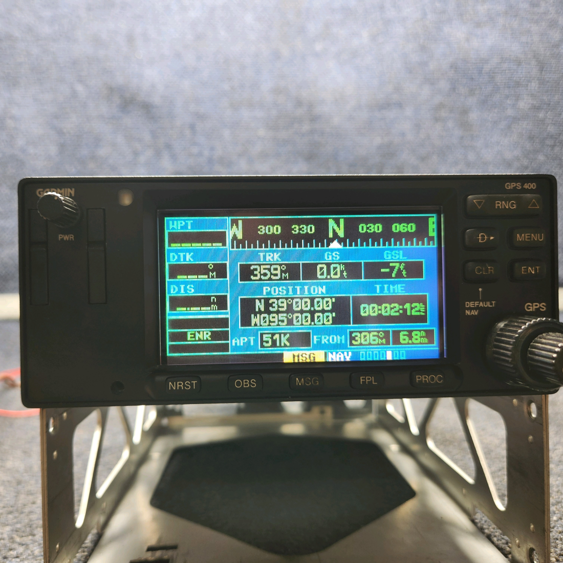 Used aircraft parts for sale, 011-01057-40 Garmin GNS 400W Piper PA28-161 GPS Receiver with Backplate and Connector (See Description)