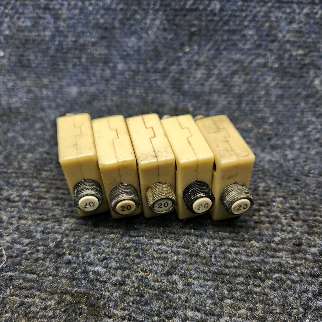 Used aircraft parts for sale, S-1360-20 Mechanical Products CIRCUIT BREAKER 20 AMP SET OF 5 (FIVE)