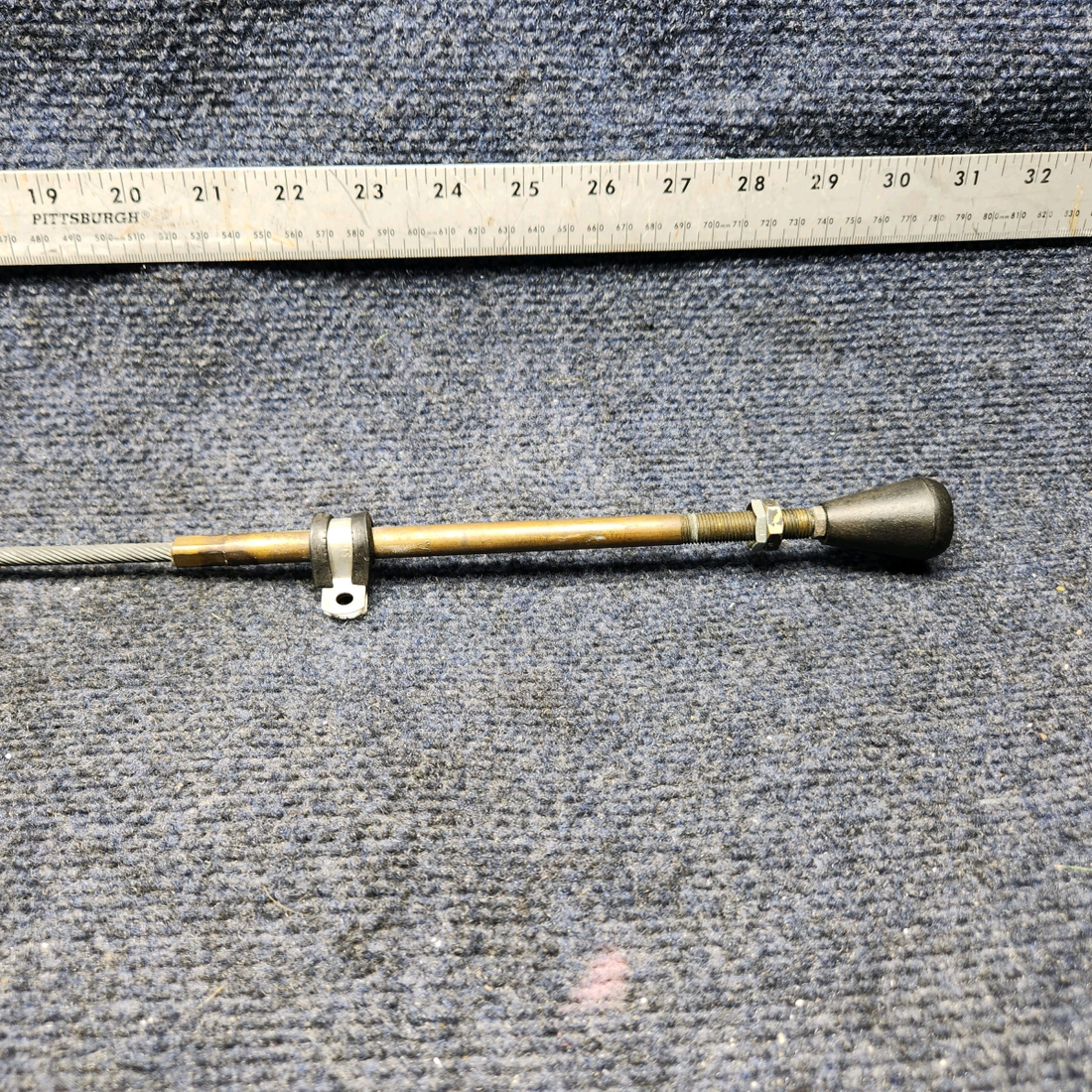 Used aircraft parts for sale, 660198-501 Mooney M20J COWL FLAP CONTROL CABLE ASSEMBLY (LENGTH: 37.75”)