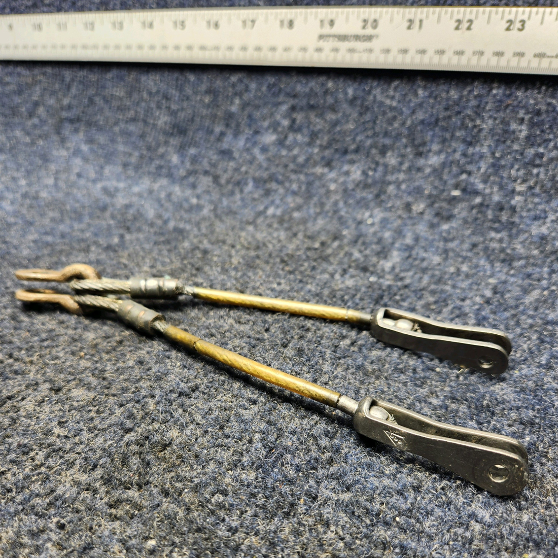 Used aircraft parts for sale, 96908-000 PIPER PA28-140 SEATBELT CABLE ASSEMBLY LH AND  RH SET OF TWO