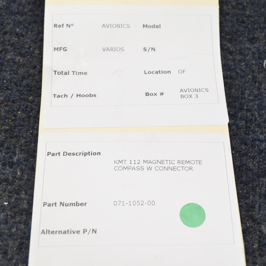 Used aircraft parts for sale, 071-1052-00 PIPER- CESSNA-BEECH- MOONEY VARIOS BENDIX KING KMT-112 MAGNETIC AZIMUTH TRANSMITTER W CONNECTOR