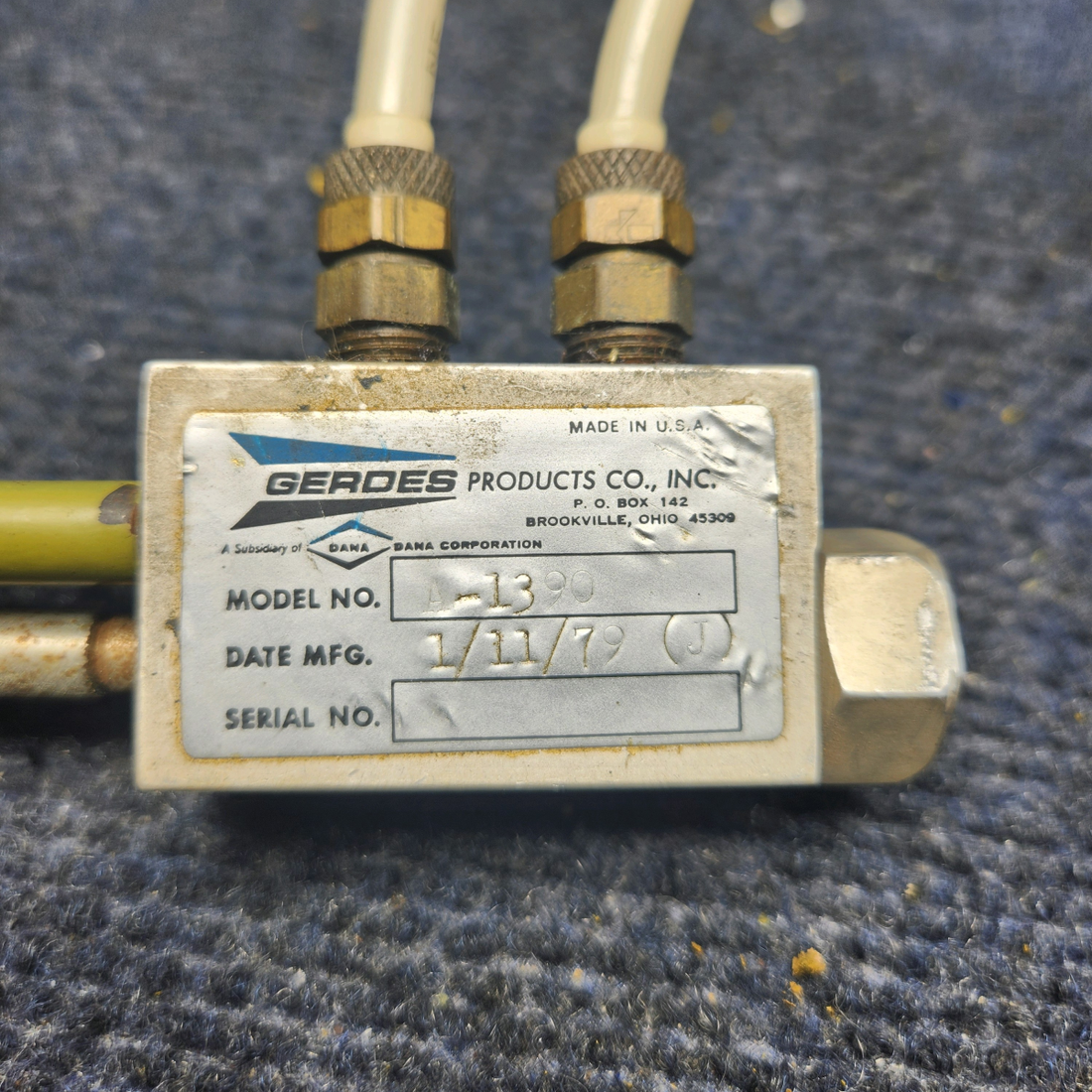 Used aircraft parts for sale, A-1390 Mooney M20K ALTERNATE STATIC SOURCE VALVE ASSEMBLY