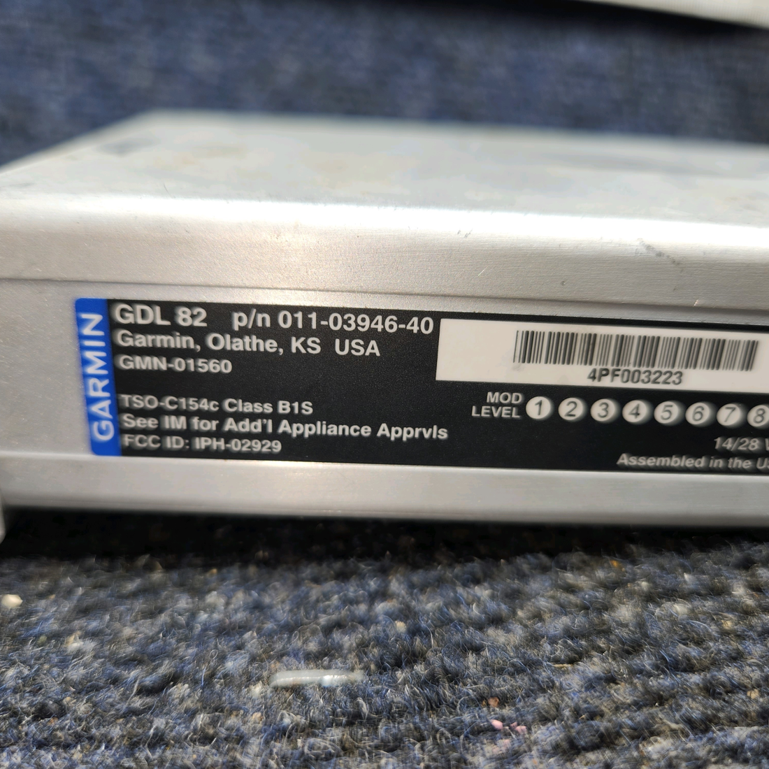 Used aircraft parts for sale, 011-03946-40 Garmin GDL 82 Piper PA28-161 Transmitter Assembly, 14/28 Volts – ADS-B Datalink